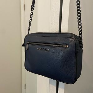 Michael Kors crossbody navy and black chain detail bag